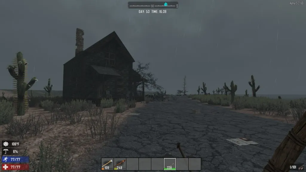 My temporary base at the edge of the map.