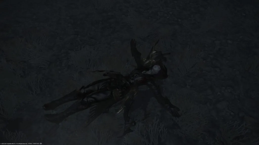 Not sure if floating or crucified.
