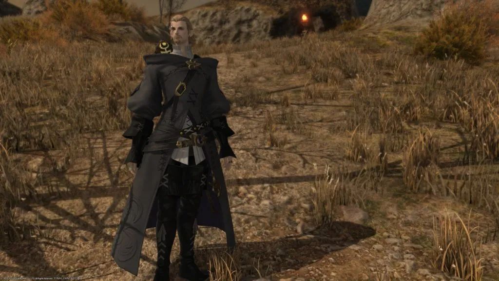 The most condescending-looking Elezen I could make, shown here in Hall of Novice gear.