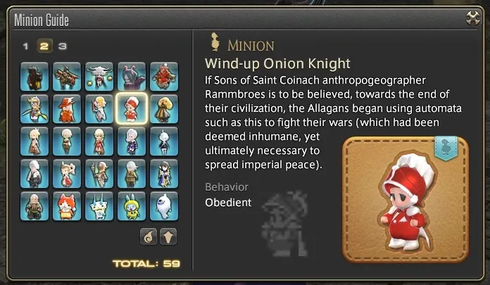 You have visually spot the minion icon in that grid or roll the mouse over every icon and read the tool tip to figure out if you have a minion already. And there are multiple pages of them to look through. And I don&rsquo;t even have that many.