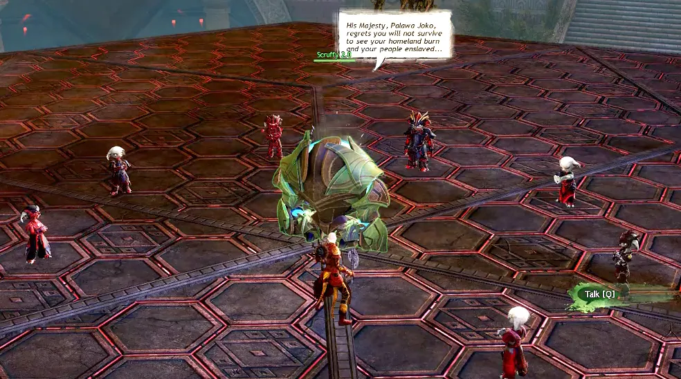 I thought this weird dialog was inexplicably coming from Scruffy, but I guess it was supposed to be coming from that collective of asura around her.
