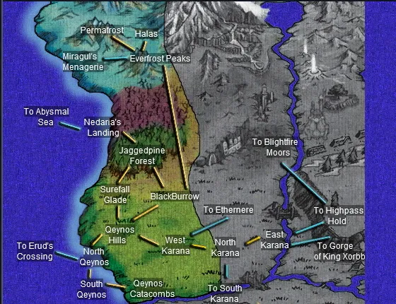 I ran from Surefall Glade to Qeynos Hills to West Karana to North Karana to East Karana and back again looking for Linaya Sowlin. That&rsquo;s a long run at level 1.