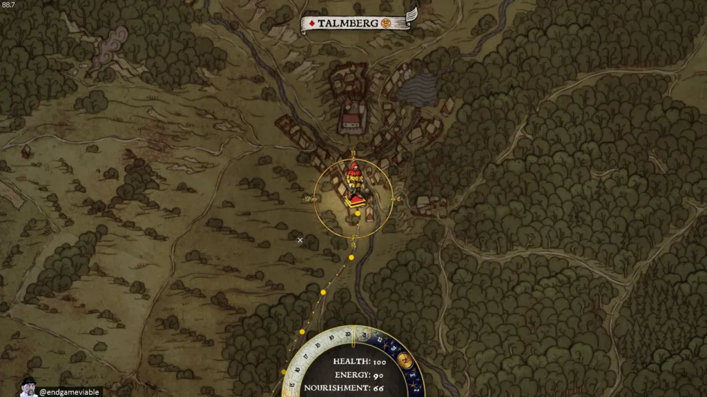 The overland map in Kingdom Come: Deliverance.