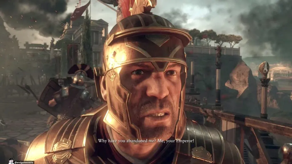 You play Marius, a Roman soldier with a gruff Sean Bean-style accent.