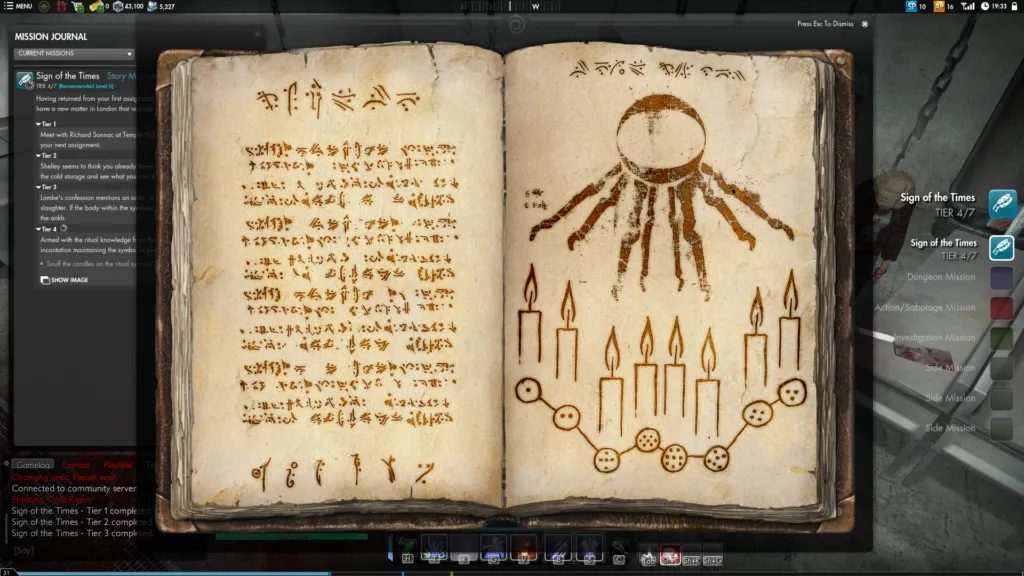 This is a screenshot of a cryptic book from Secret World Legends, which is supposed to sort of vaguely remind one of the topic of blogging when one doesn&rsquo;t have any better images around.