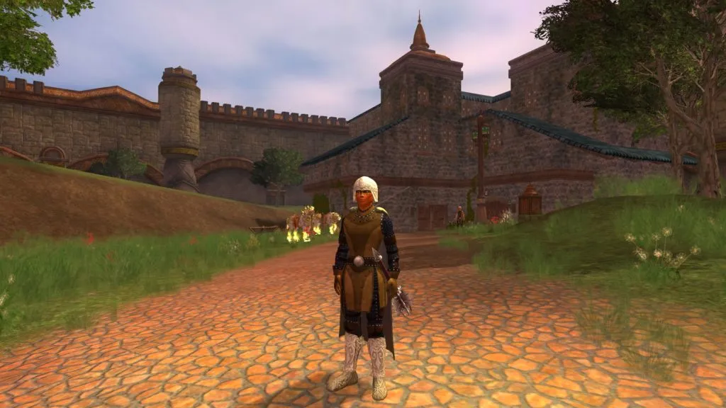 Level 100 Warden in Qeynos still wearing the same mismatched level 40 gear five years later.