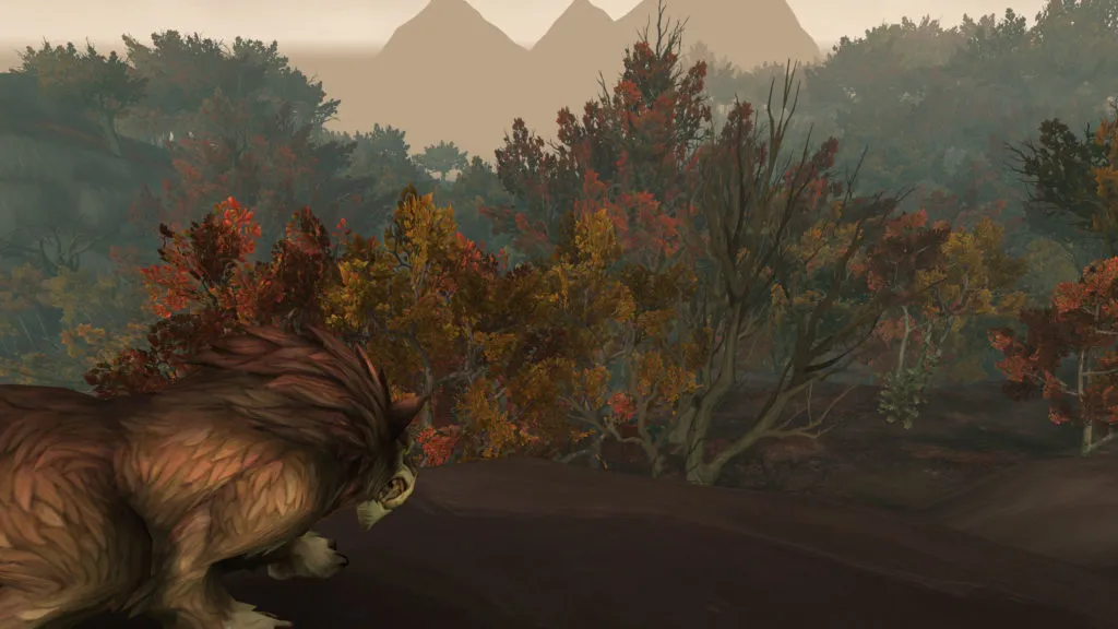 Here we see the standard position of my Hunter&rsquo;s pet in most attempted screenshots. Also Drustvar.