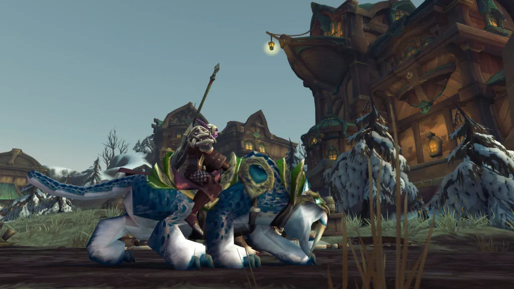 Here we see the bow of a boat built in a house, and the incredibly rare Swift Stormsaber mount that I usually ride in WoW.