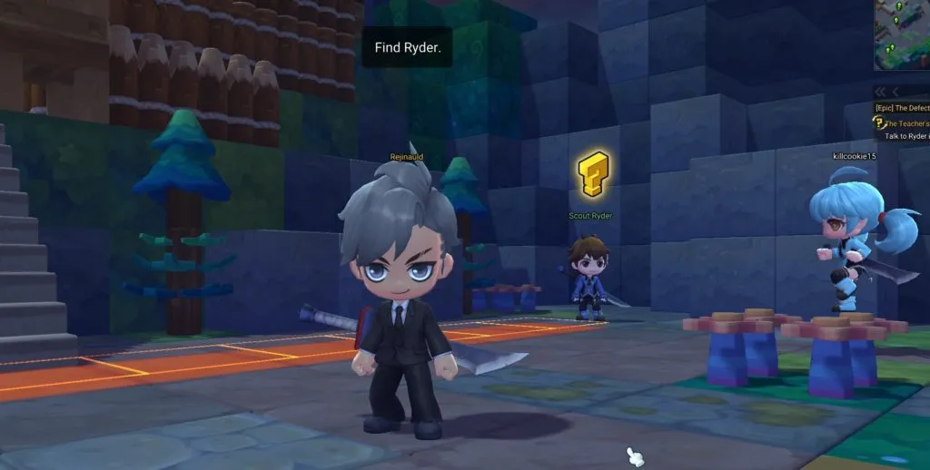 But I have to admit there is something deeply funny about questing in a business suit.