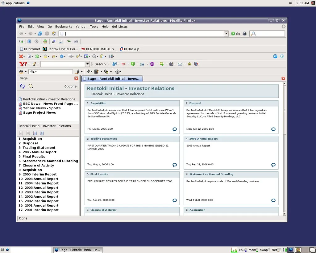 mozilla firefox browser sage rss reader screenshot