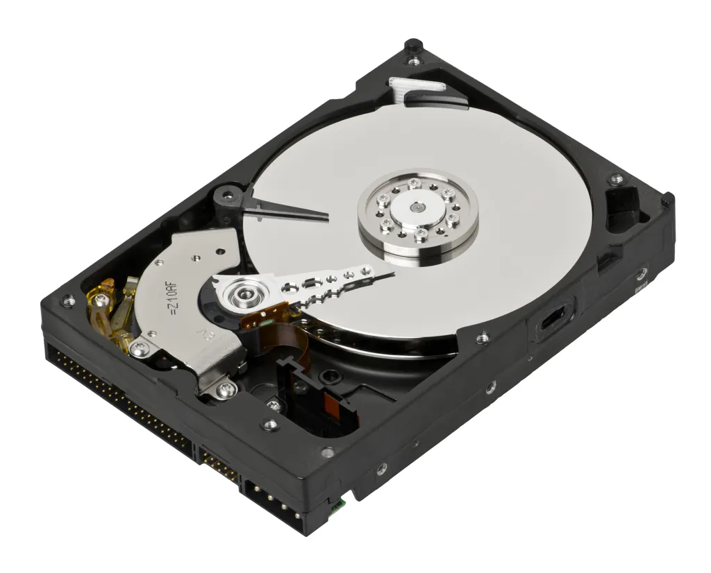 A 3.5" hard disk drive with PATA connections.