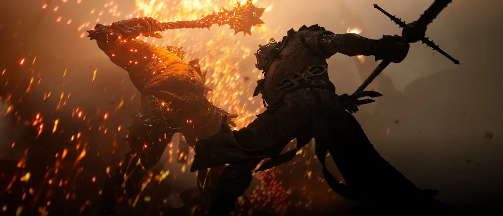 Armored warrior standing in a dark fantasy environment in Mortal Shell.